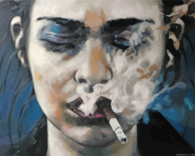 Sad Lady Smoking Painting By Numbers.png