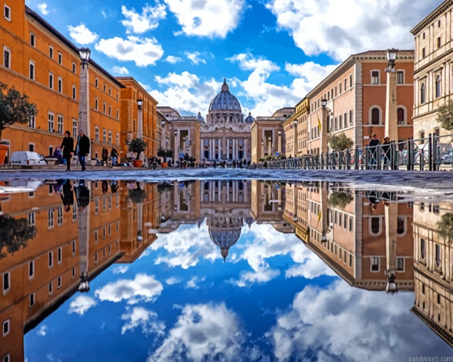 Saint Peters Church In Rome Monuments Painting By Numberss.png