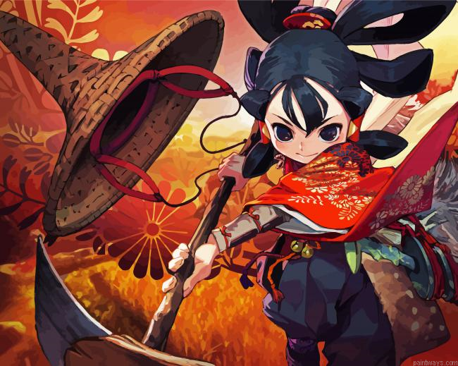 Sakuna Character Painting By Numberss.png
