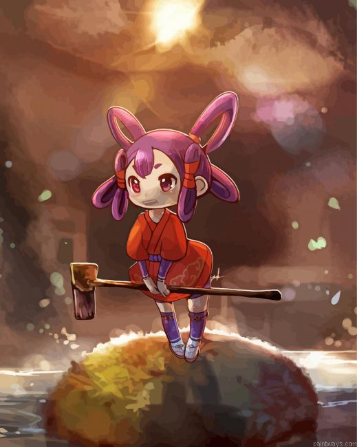 Sakuna Of Rice And Ruin Character Painting By Numberss.png