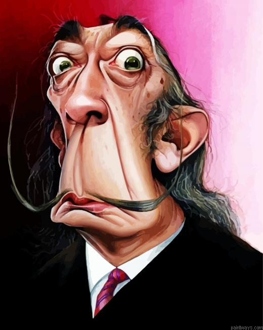 Salvador Dali Caricature Painting By Numberss.png