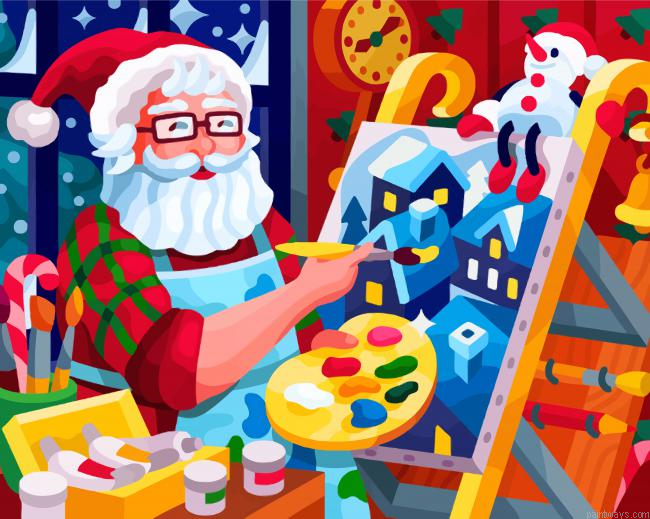 Santa Painting Painting By Numbers.png