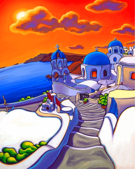 Santorini Island Painting By Numbers.png
