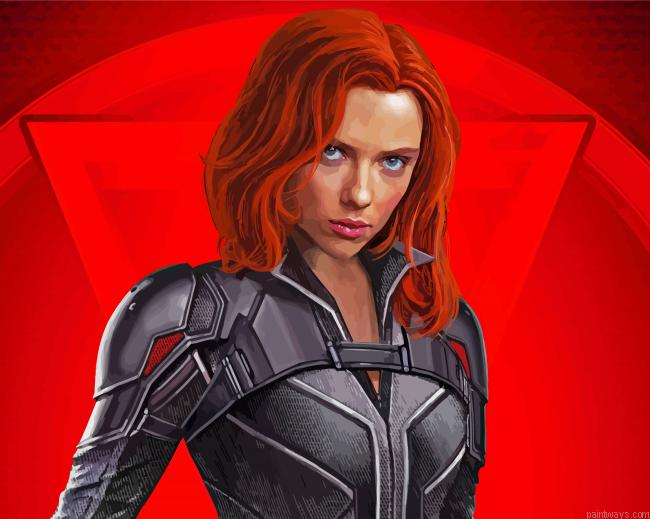 Scarlette Black Widow Movie Painting By Numberss.png