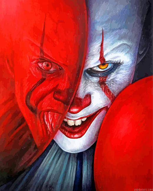 Scary Pennywise Painting By Numberss.png