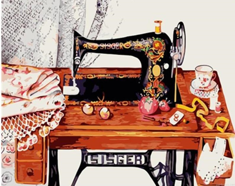 Sewing Machine Still Life Painting By Numberss.png