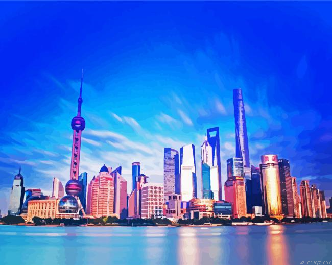 Shanghai Buildings City Painting By Numberss.png