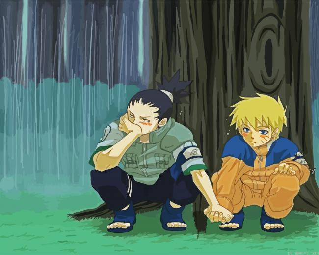Shikamaru And Naruto Characters Painting By Numberss.png