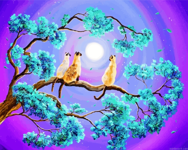 Siamese Cats In Moonlight Painting By Numbers.png