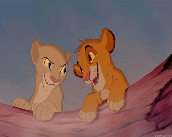 Simba And Nala Characters Painting By Numberss.png