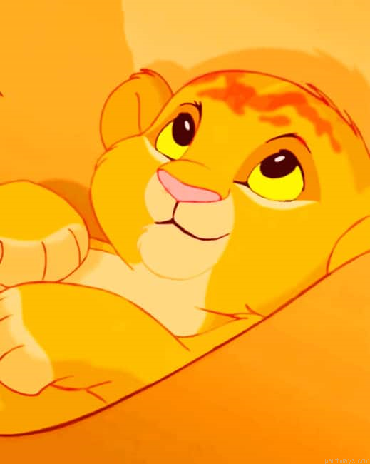 Simba Cartoons And Animations Painting By Numberss.png