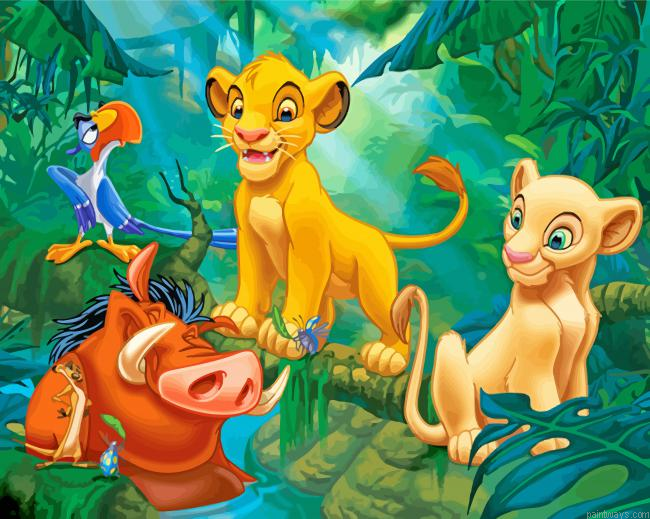 Simba Nala Timon Pumbaa Painting By Numbers.png