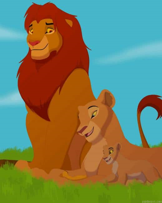 Simba With Dad New Painting By Numberss.png