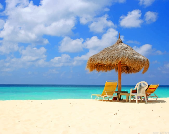 Simple Beach Setting Seascapes Painting By Numberss.png