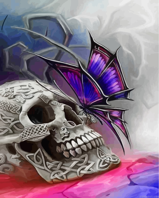 Skull Butterfly Painting By Numbers.png