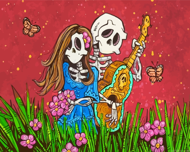 Skulls Couple Painting By Numbers.png