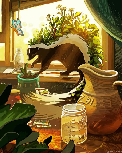 Skunk Animal Painting By Numberss.png