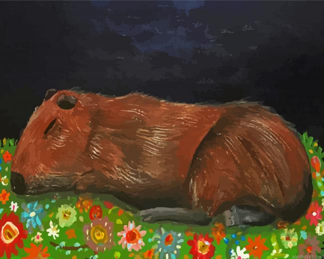 Sleepy Capybara Painting By Numberss.png