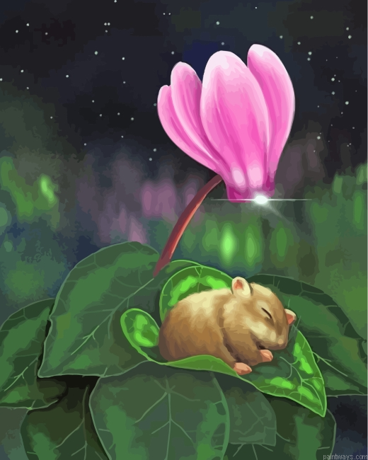 Sleepy Mouse Painting By Numbers.png