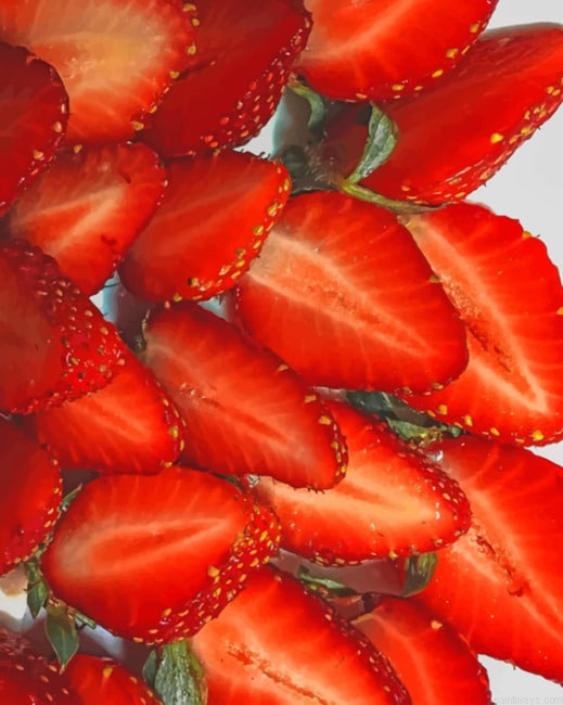 Sliced Strawberries Fruits Paint By Numbers.png