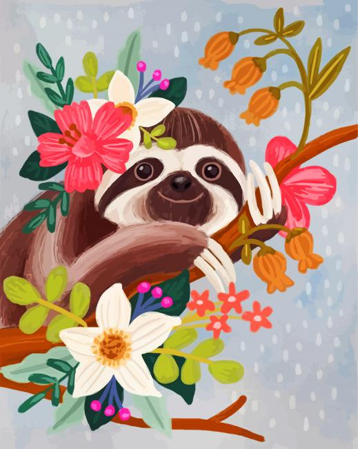 Sloth Illustration Painting By Numbers.png