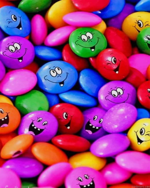 Smiling Colorful Candy New Painting By Numberss.png