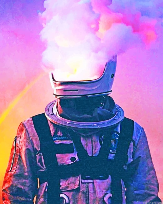 Smoke Astronaut Space Painting By Numberss.png