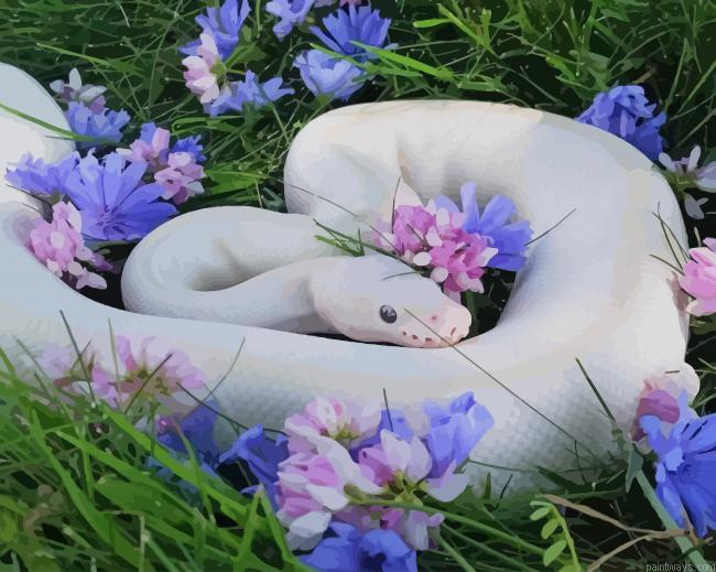 Snake In Flowers New Painting By Numberss.png
