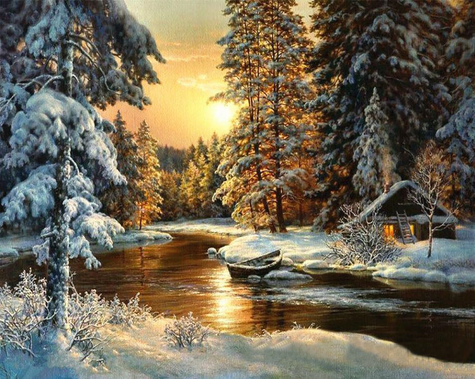 Snowy Valley Diy Painting By Numberss.png