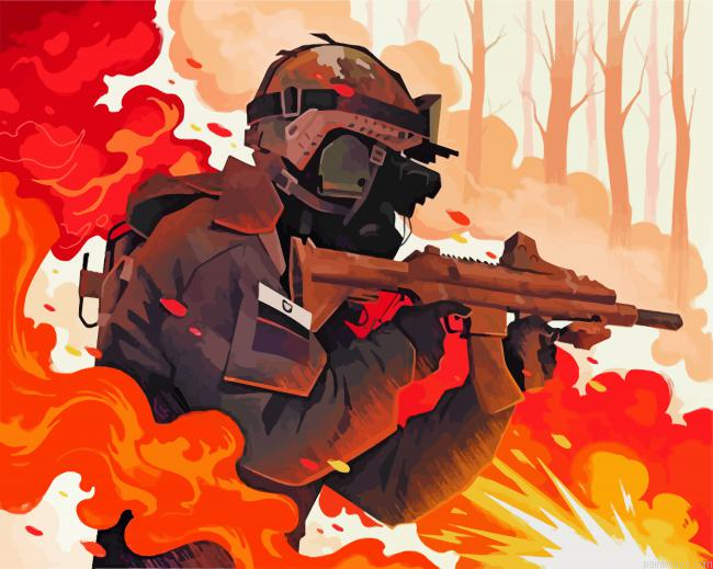 Soldier In War Painting By Numbers.png