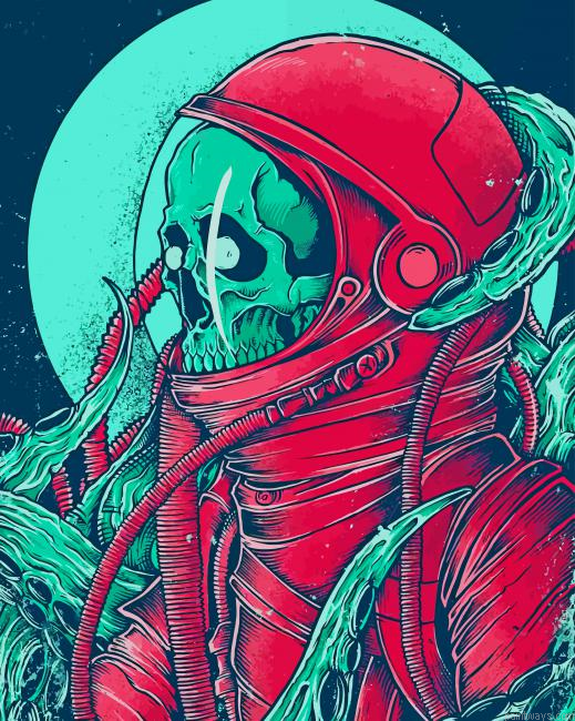 Spaceman Skeleton Art New Painting By Numberss.png