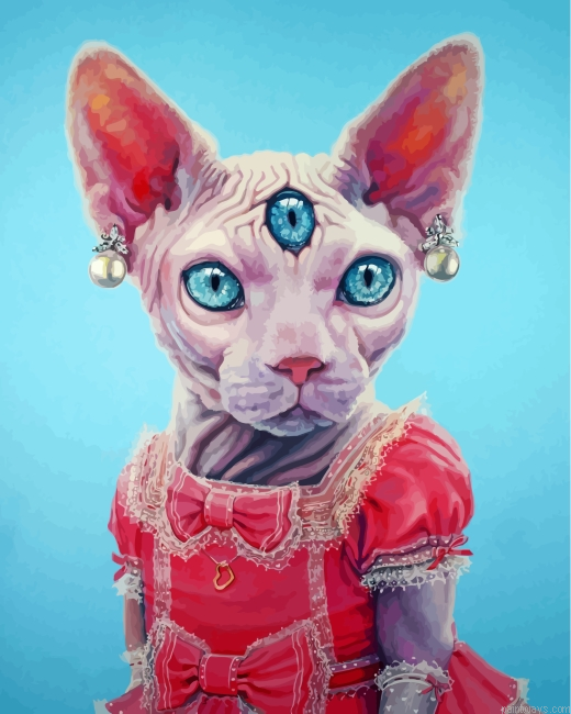 Sphinx Cat In Dress Painting By Numbers.png