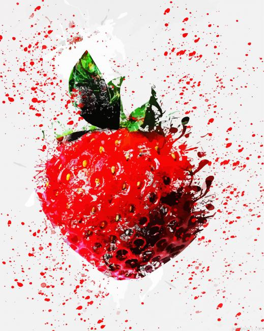 Splash Strawberry Painting By Numberss.png