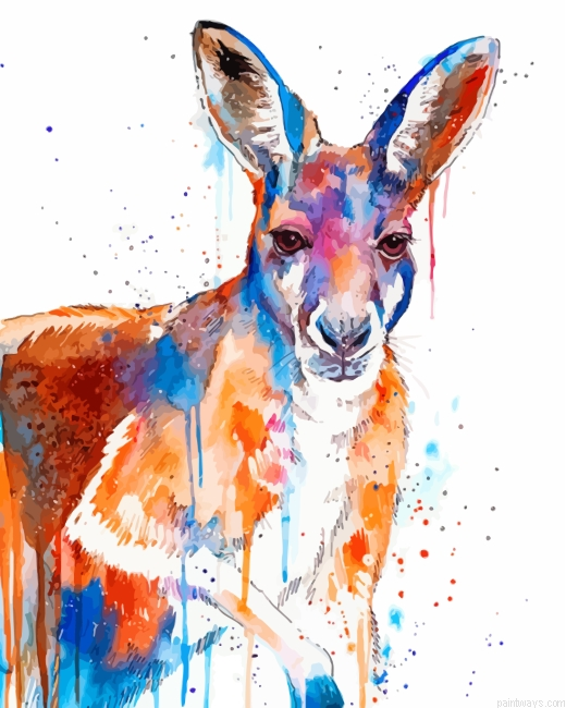 Splatter Colorful Kangaroo Painting By Numberss.png