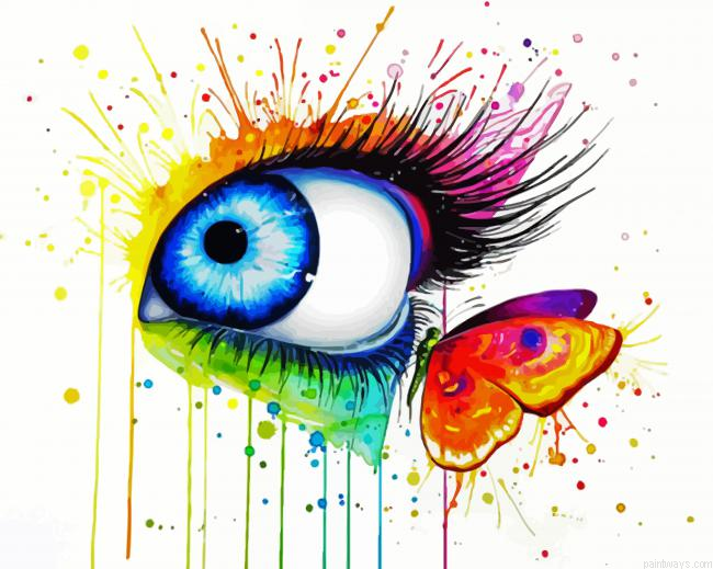 Splatter Eye And Butterfly Painting By Numberss.png