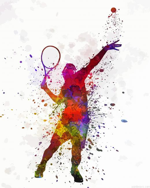 Splatter Tennis Player Painting By Numberss.png