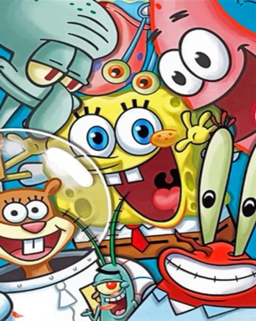 Sponge Bob Square Pants Characters Animations Painting By Numberss.png