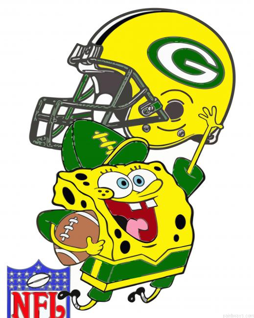 Spongebob Green Bay Packer Painting By Numberss.png