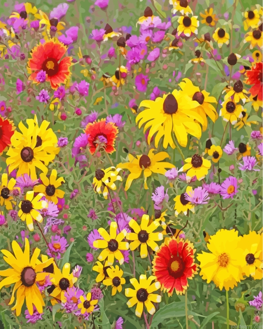 Spring Colorful Wildflower Painting By Numberss.png