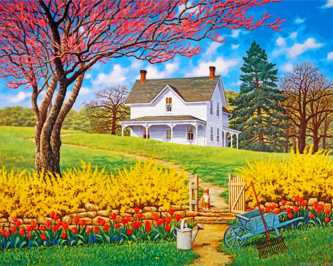 Spring Farm House Painting By Numbers.png