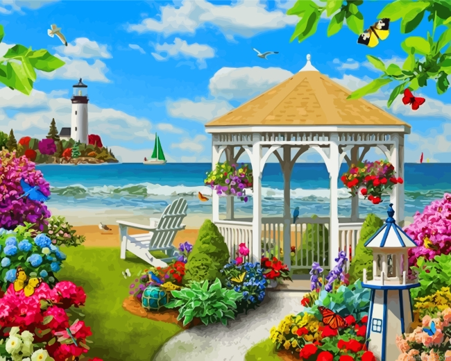Spring Garden By Beach Painting By Numbers.png