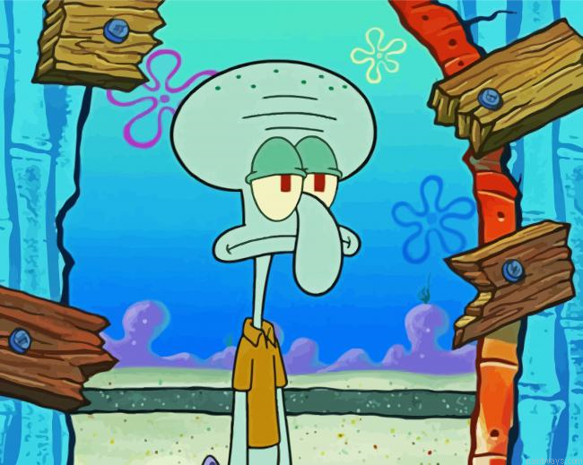 Squidward Character Painting By Numberss.png
