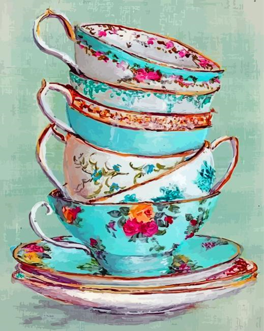 Stacked Up Tea Cups Painting By Numbers.png