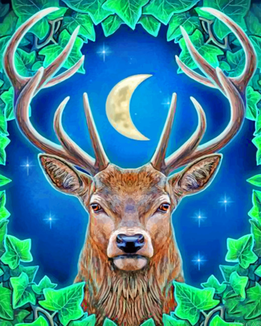 Stag Animal Painting By Numbers.png