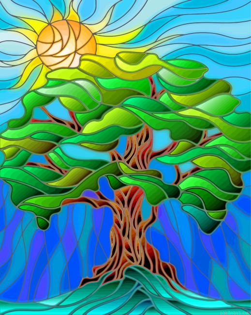 Stained Glass Tree Painting By Numberss.png