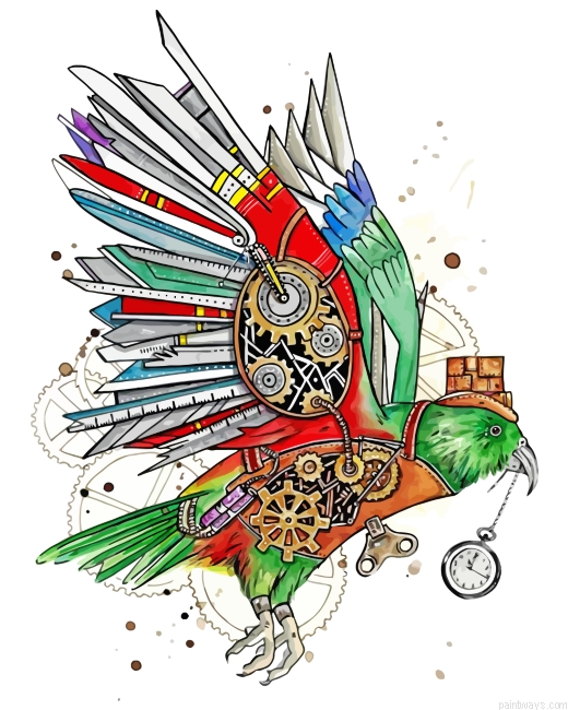 Steampunk Bird Painting By Numbers.png