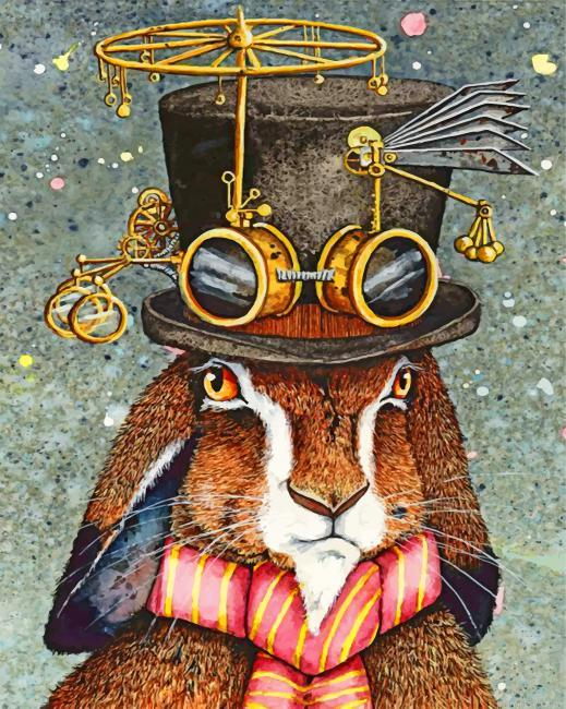 Steampunk Rabbit Painting By Numberss.png