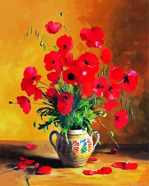 Still Life Coquelicot Poppies Painting By Numberss.png