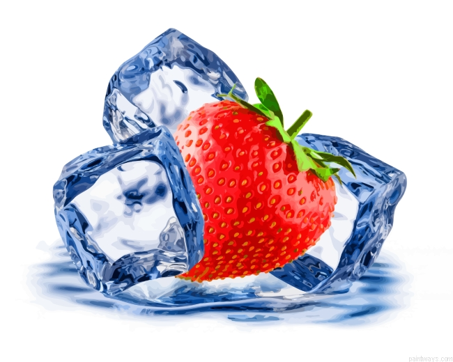 Strawberry And Ice Painting By Numbers.png