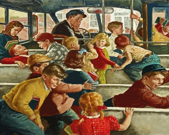 Students In Bus Painting By Numberss.png